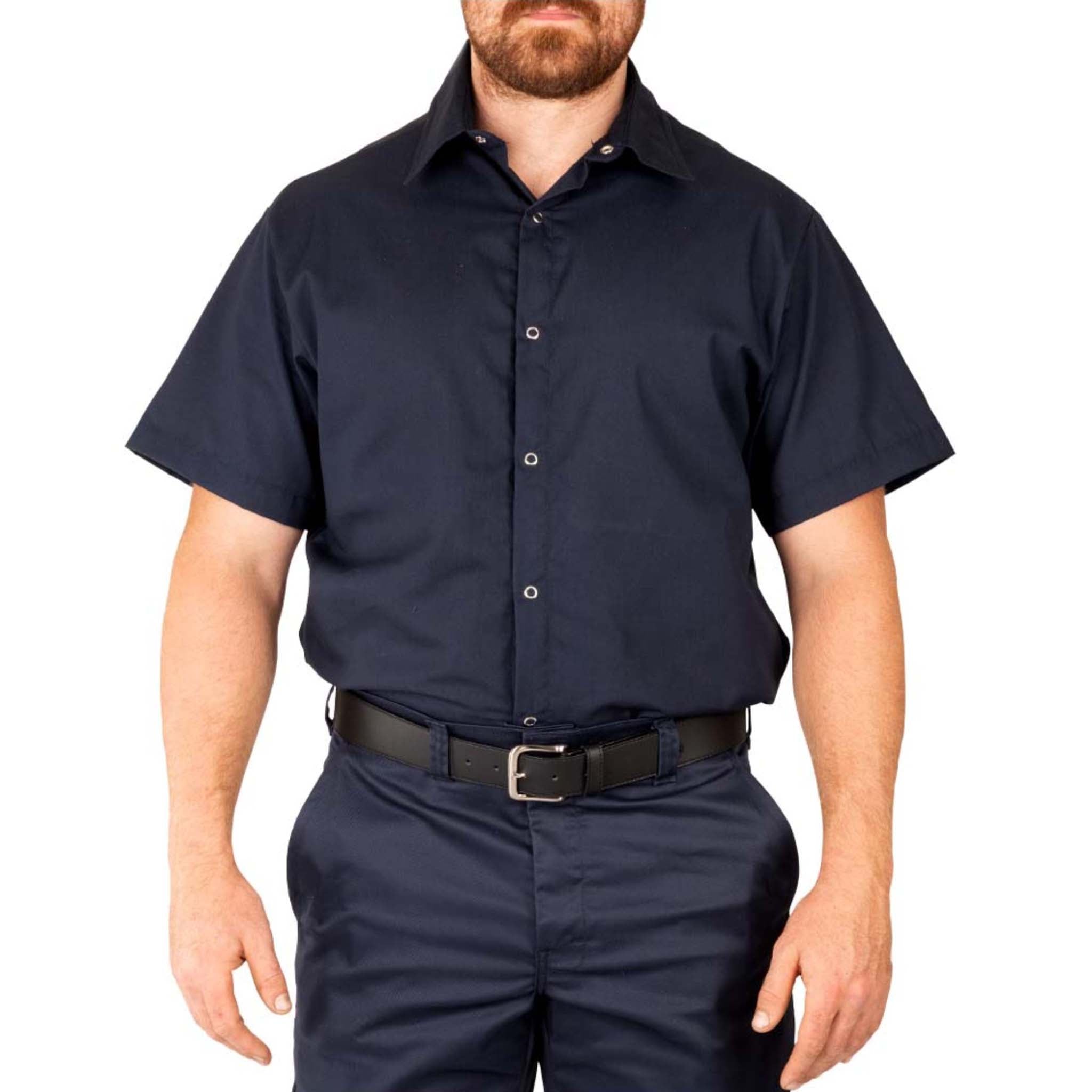 Short Sleeve Pocketless Work Shirt