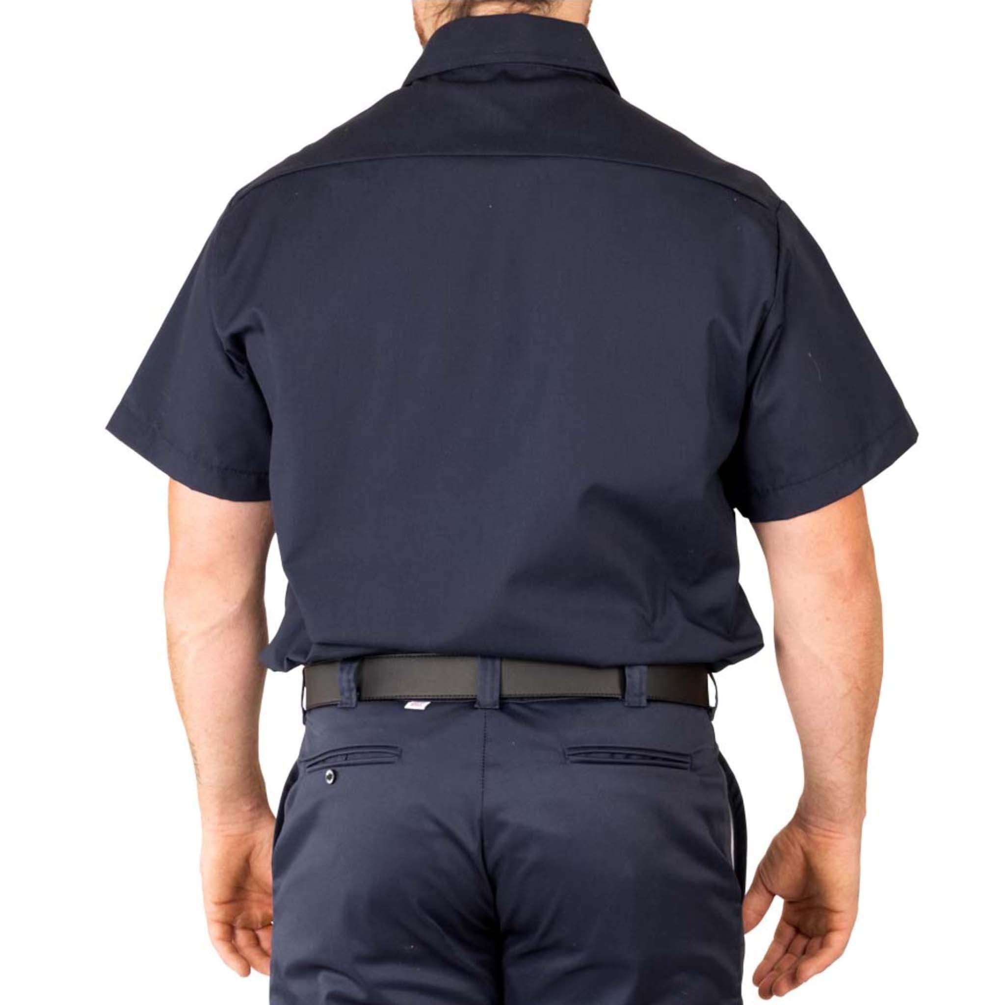 【ネイビー（40）】Back Slash Tech Shirt Short Sleeve Pocketless Work Shirt – Big Bill
