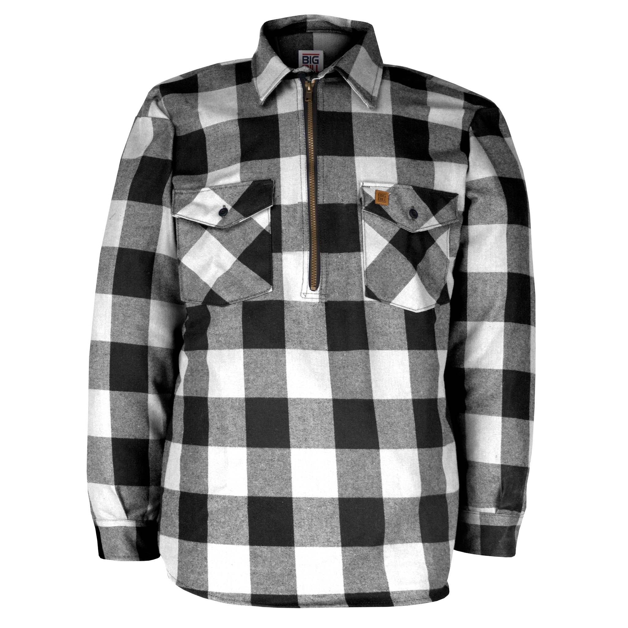 Long-Sleeve Premium Flannel Shirt with Half-Zip – Big Bill