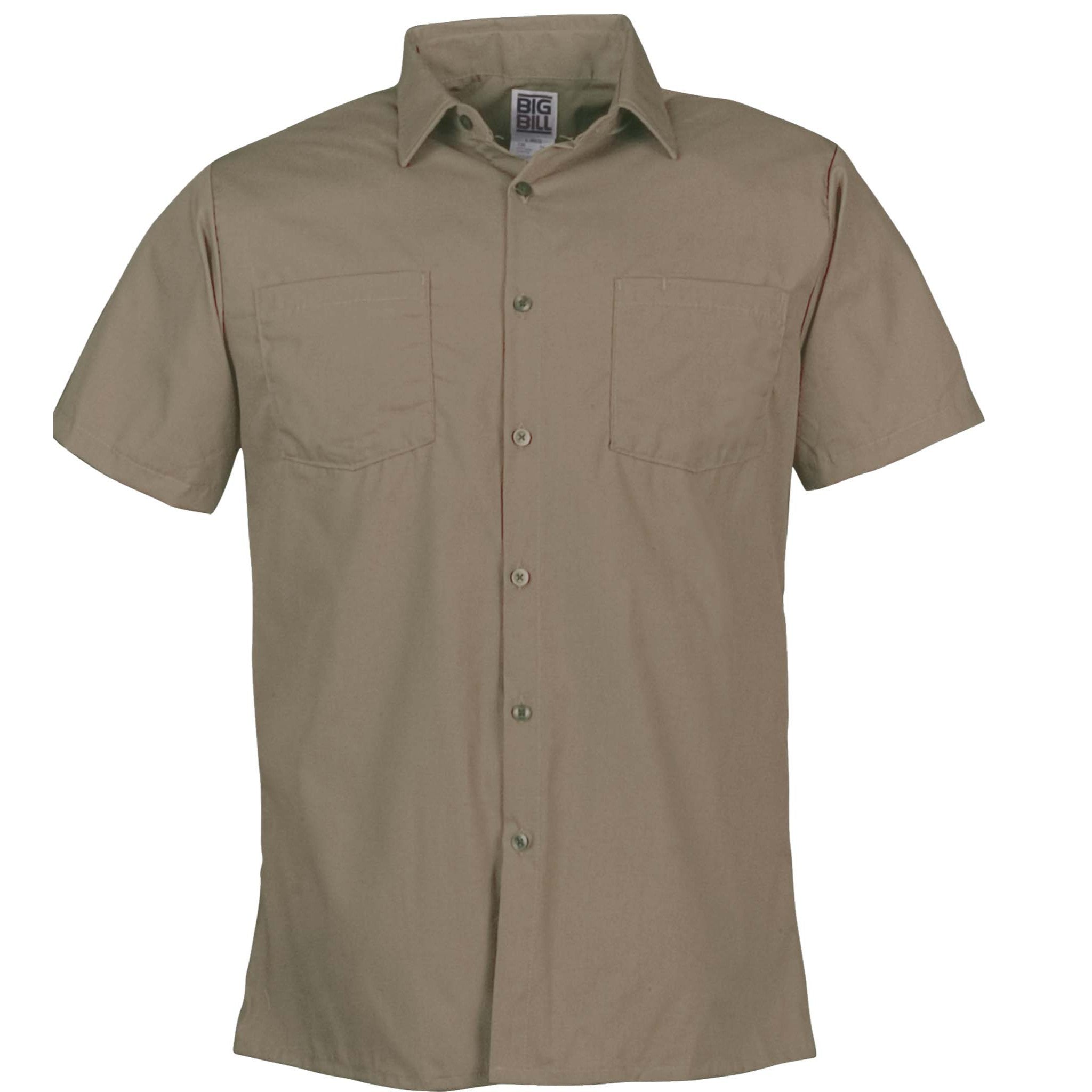 Lightweight Poplin Short-Sleeve Industrial Work Shirt