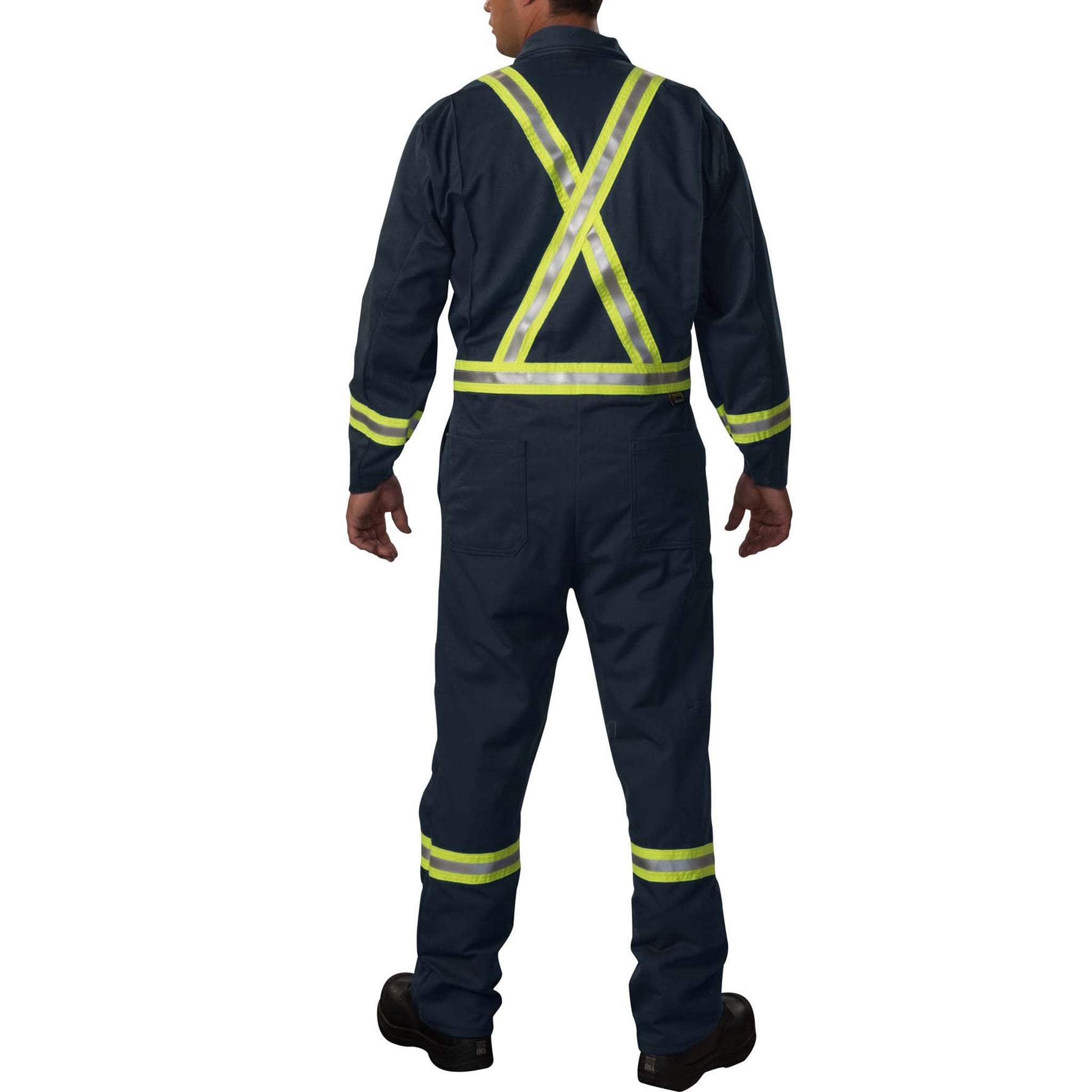 FR Industrial Coverall with Reflective Tape and Leg Zipper