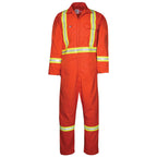 FR Industrial Coverall with Reflective Tape and Leg Zipper