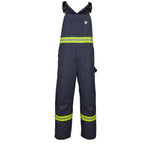 Unlined Industrial Bib Overall with Reflective Tape and leg Zipper
