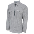 Long-Sleeve Hickory Shirt with Half-Zip