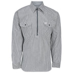Long-Sleeve Hickory Shirt with Half-Zip