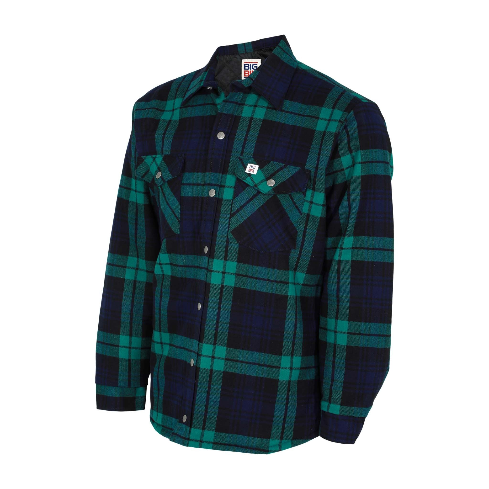 Quilted Lined Flannel Shirt Jacket