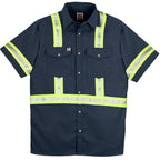 Premium Short-Sleeve Snap Front Work Shirt with 360° Reflective Tape
