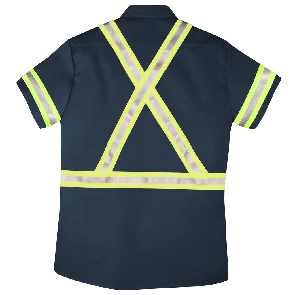 Premium Short-Sleeve Snap Front Work Shirt with 360° Reflective Tape