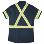 Premium Short-Sleeve Snap Front Work Shirt with 360° Reflective Tape
