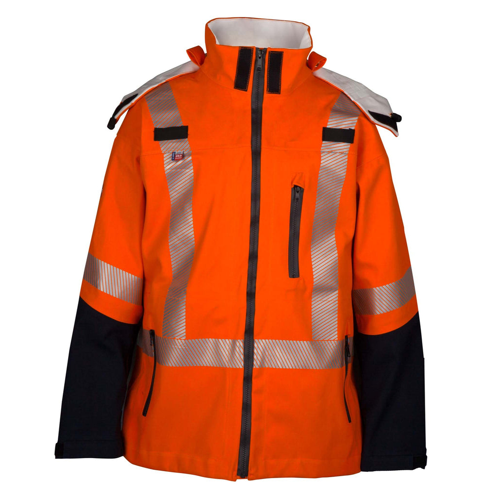FR Rain Jacket with Segmented Reflective Tape