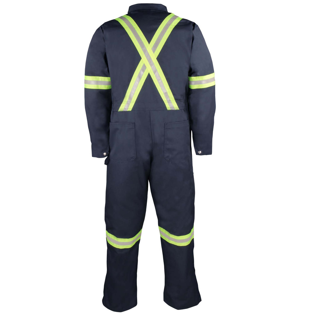 Deluxe Work Coverall with Reflective Tape and Leg Zipper