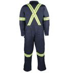 Deluxe Work Coverall with Reflective Tape and Leg Zipper
