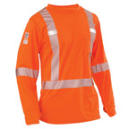 High Visibility Lightweight Grid Long  Sleeve T-Shirt with 2" reflective
