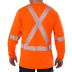 High Visibility Lightweight Grid Long  Sleeve T-Shirt with 2" reflective