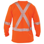 High Visibility Lightweight Grid Long  Sleeve T-Shirt with 2" reflective