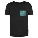Black T-Shirt with Colored Pocket