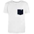 White T-shirt with Colored Pocket