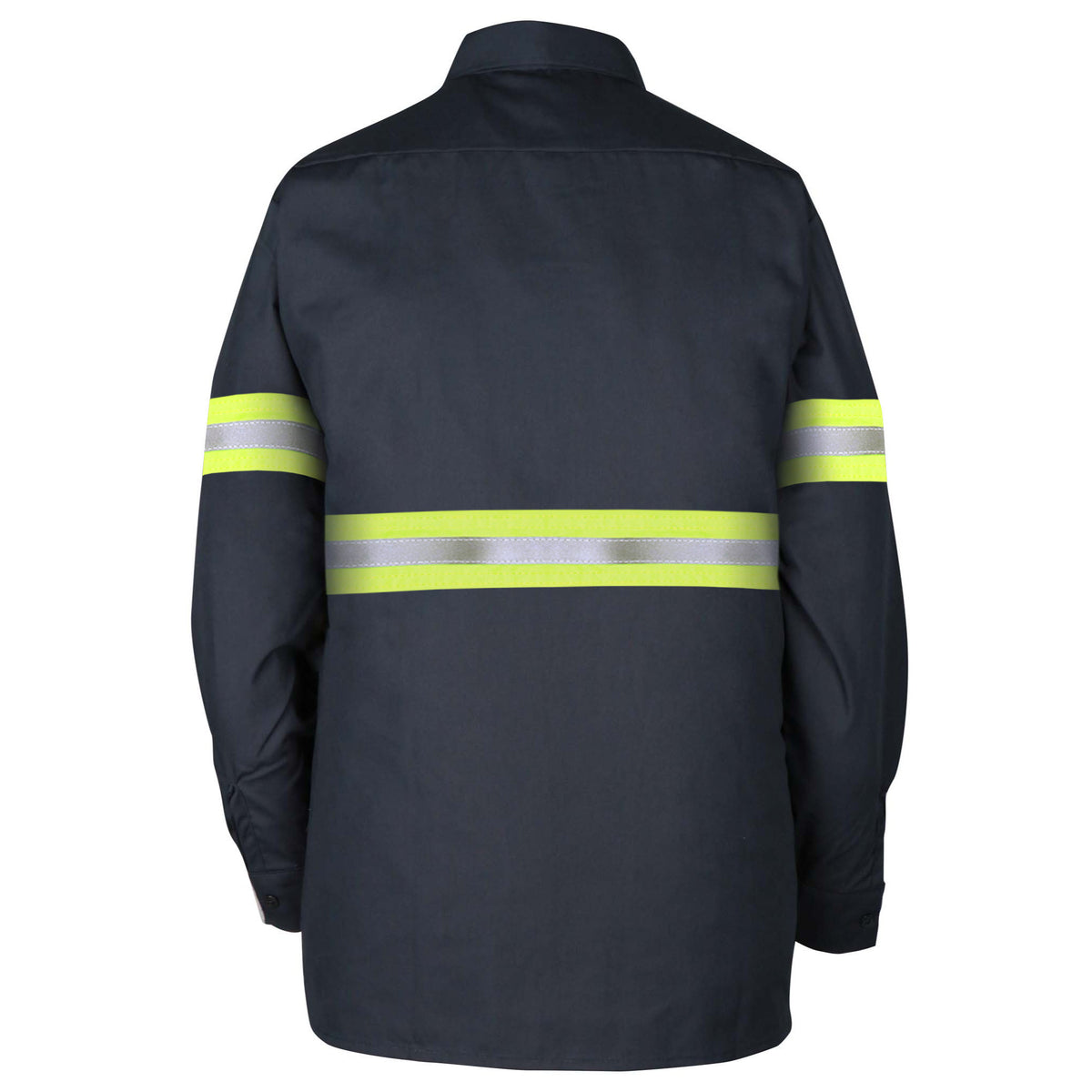 Long-Sleeve Snap Front Work Shirt with Reflective Tape