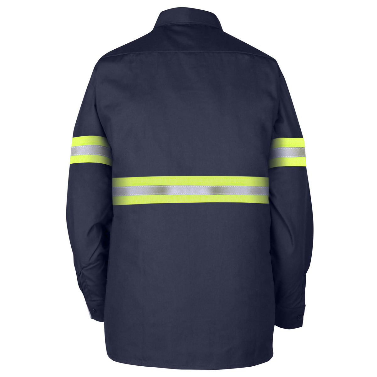 Long-Sleeve Snap Front Work Shirt with Reflective Tape