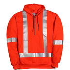 FR Wind Resistant Hooded Sweatshirt with Half-Zip and Reflective Material