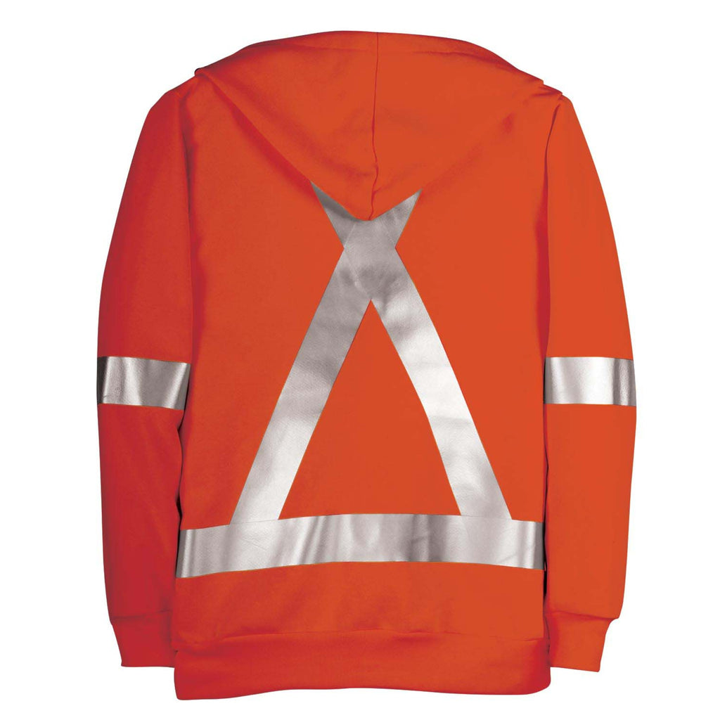 FR Zip-Front Sweatshirt with Detachable Hood and Reflective Material