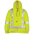 Hi-Viz FR Wind Resistant Zip-Front Sweatshirt with Detachable Hood
