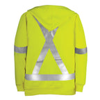 Hi-Viz FR Wind Resistant Zip-Front Sweatshirt with Detachable Hood