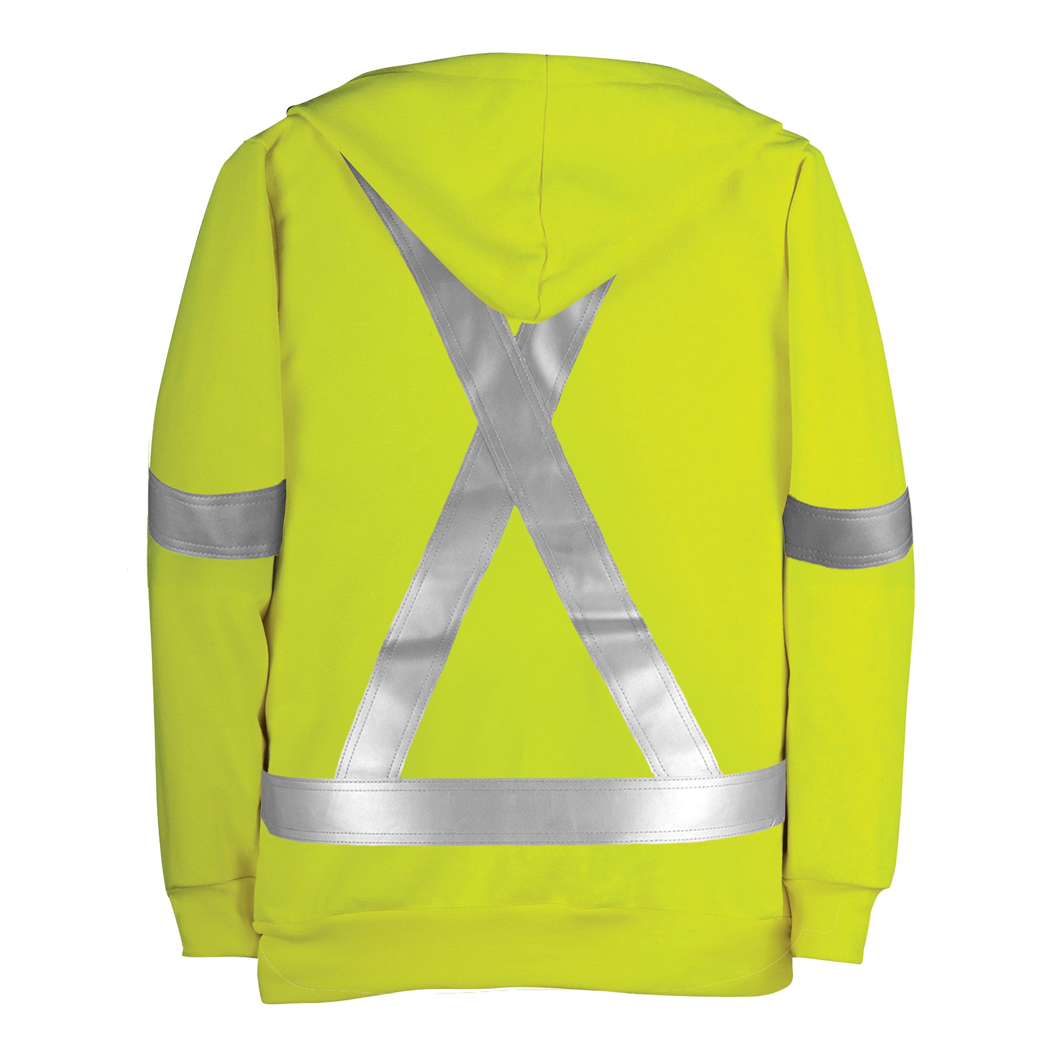 Hi-Viz FR Wind Resistant Zip-Front Sweatshirt with Detachable Hood