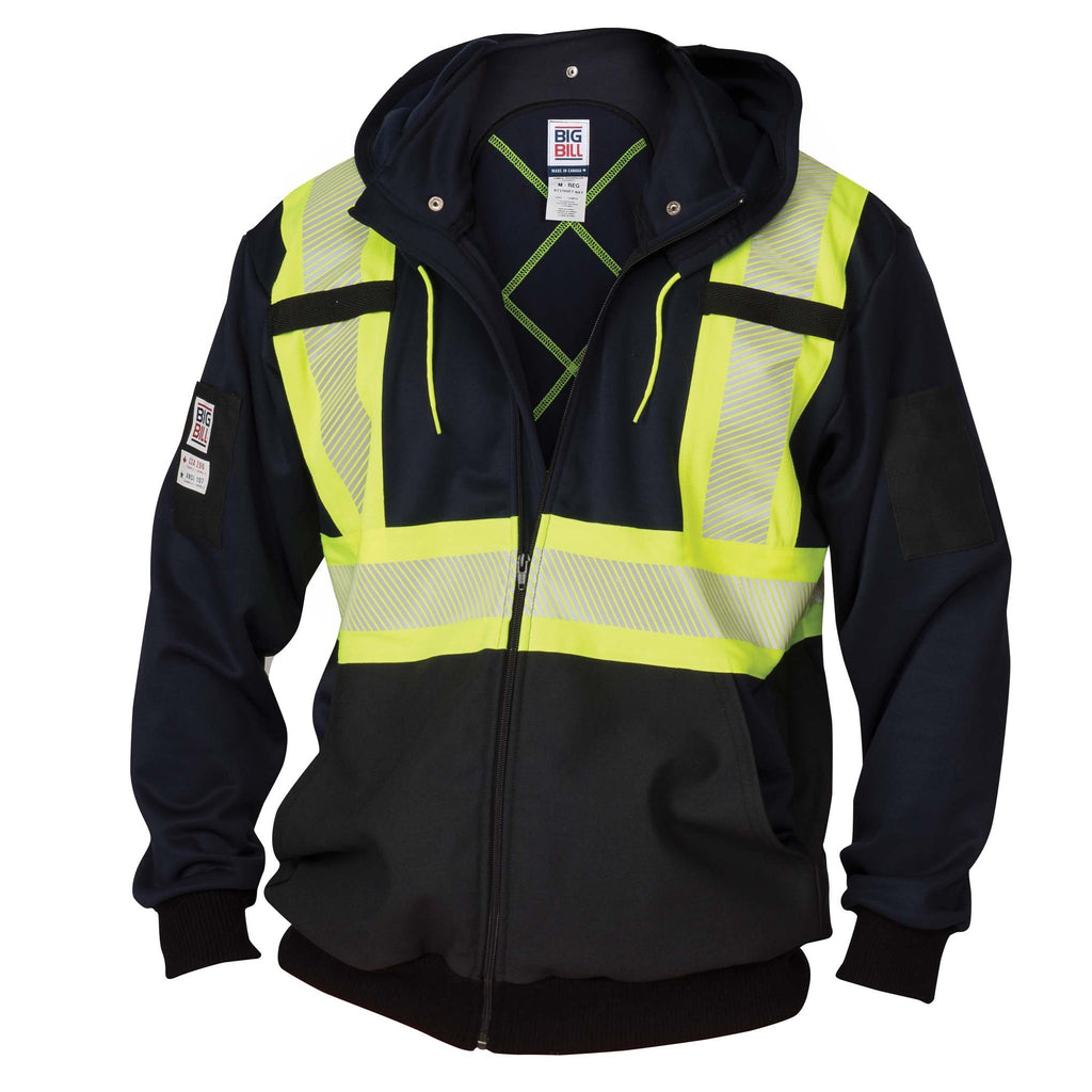 High Visibility Zip-Front Hoodie with Reflective Material