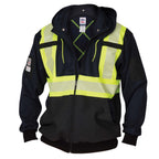 High Visibility Zip-Front Hoodie with Reflective Material