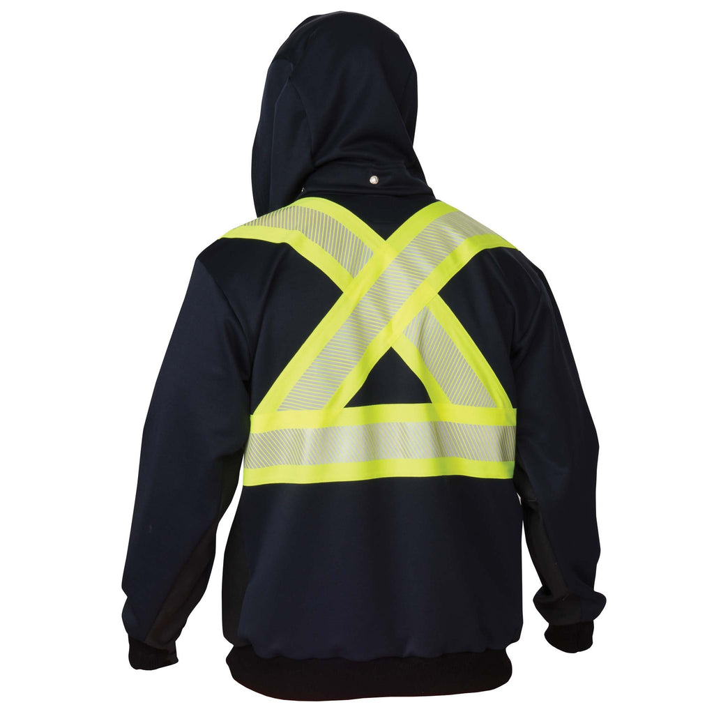 High Visibility Zip-Front Hoodie with Reflective Material