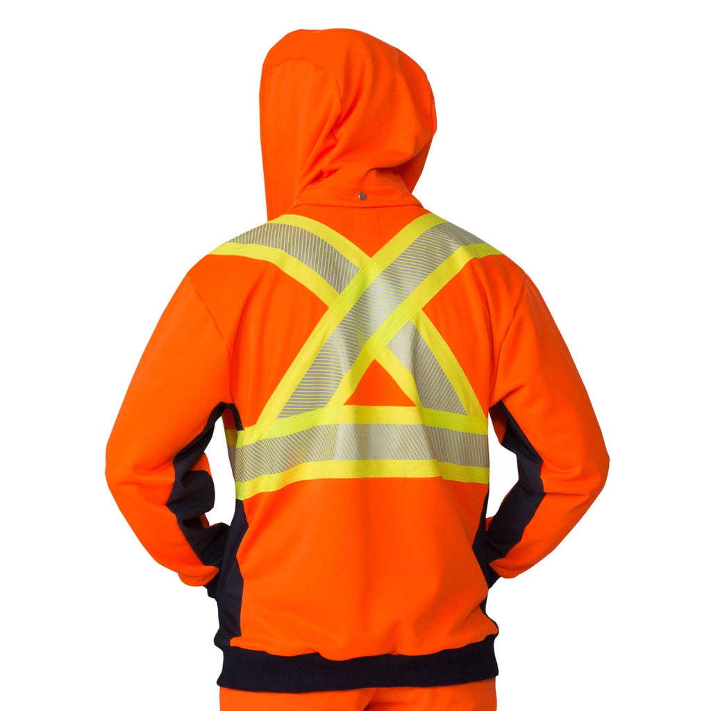 High Visibility Zip-Front Hoodie with Reflective Material