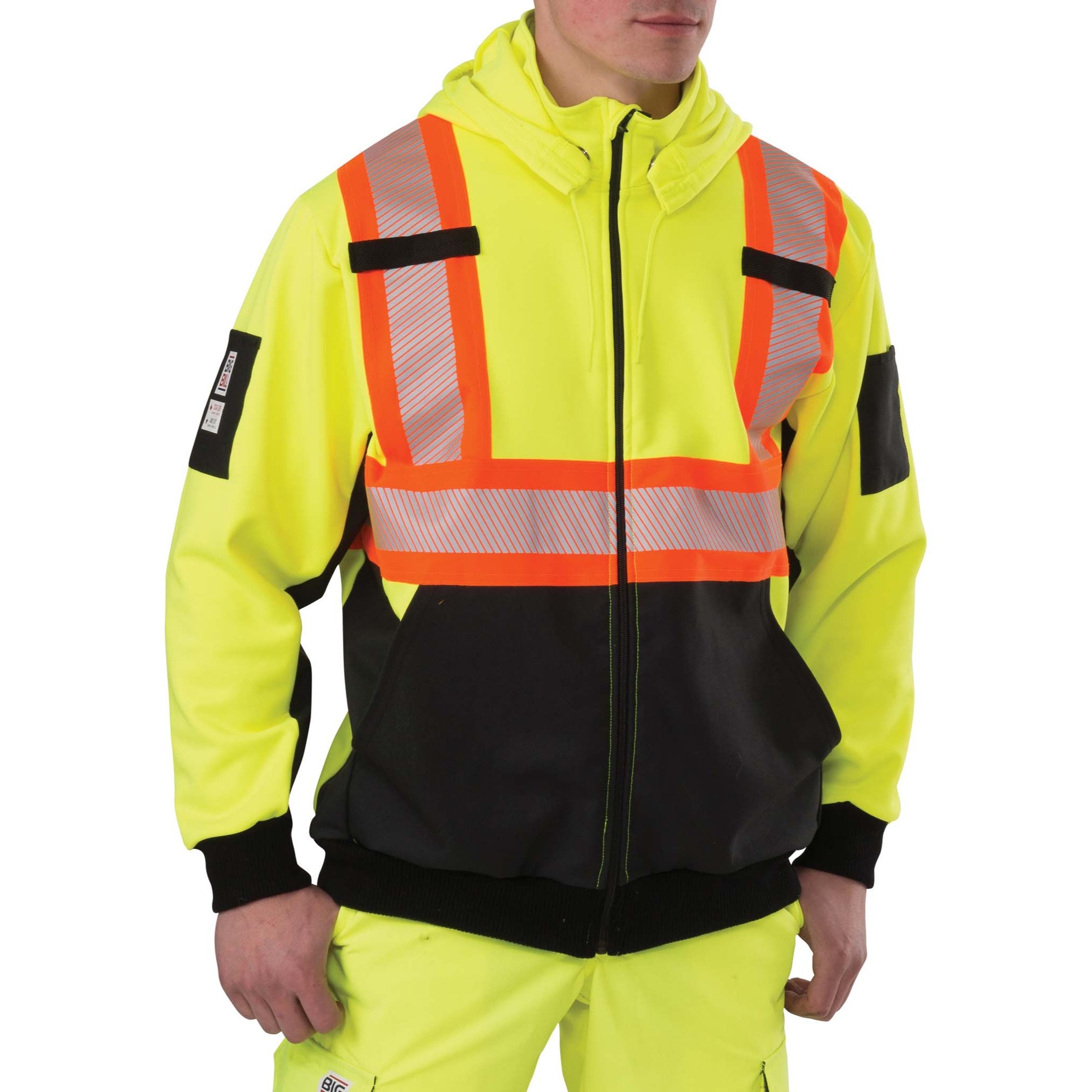 High Visibility Zip-Front Hoodie with Reflective Material – Big Bill