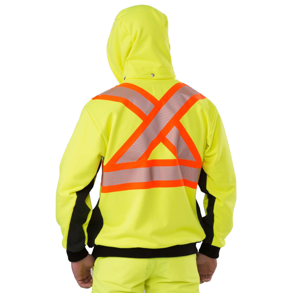 High Visibility Zip-Front Hoodie with Reflective Material