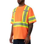 High Visibility Lightweight Grid Short Sleeve T-Shirt with 4" Reflective