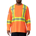 High Visibility Lightweight Grid Long Sleeve T-Shirt with 4" Reflective